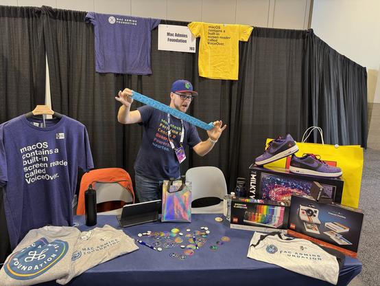 Me promoting the booth