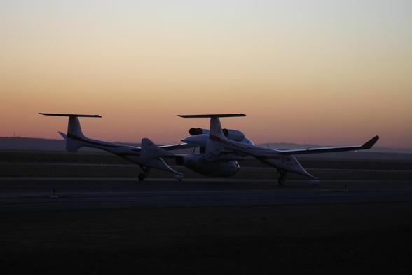 White Knight carrier twin-jet with SpaceShipOne slung beneath it, taxiing for takeoff at Mojave Air & Space Port KMHV (officially renamed Mojave Spaceport at the time, before Air was added back) on October 4, 2004

This flight was an attempt at the second of two space flights in less than 2 weeks to win the $10M X-Prize. Later that morning they successfully won the X-Prize and set a new winged-flight altitude record beating the X-15.

photo by Ian Kluft