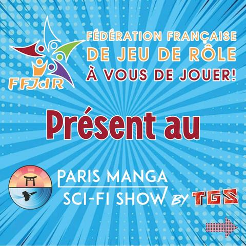 La #FFJdR à @parismangascifishow 
RDV sur le stand 387 pour deux jours de Jeu de Rôle !