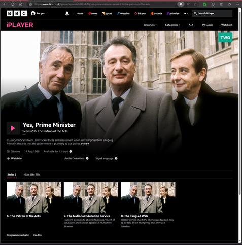 https://www.bbc.co.uk/iplayer/episode/b0074s30/yes-prime-minister-series-2-6-the-patron-of-the-arts