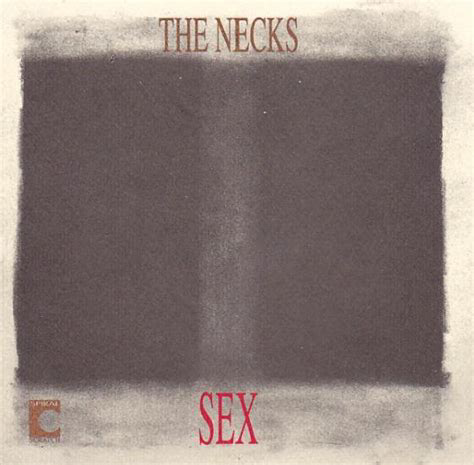 Album cover for The Neck’s 1989 album Sex. An abstract painting of a rough grey square on a cream coloured background. The band name in red at the top and the album name in red at the bottom.