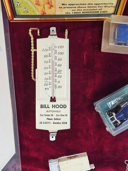 Bill Hood, thermometer. 77^F