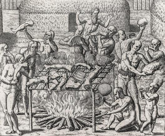 Os Filhos de Pindorama. Cannibalism in Brazil in 1557