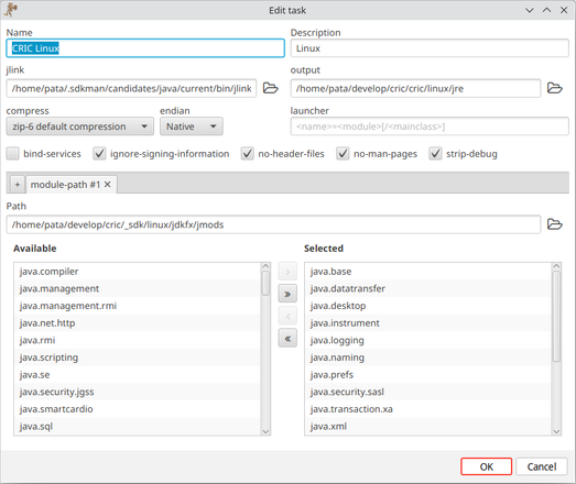 CRIC task editor