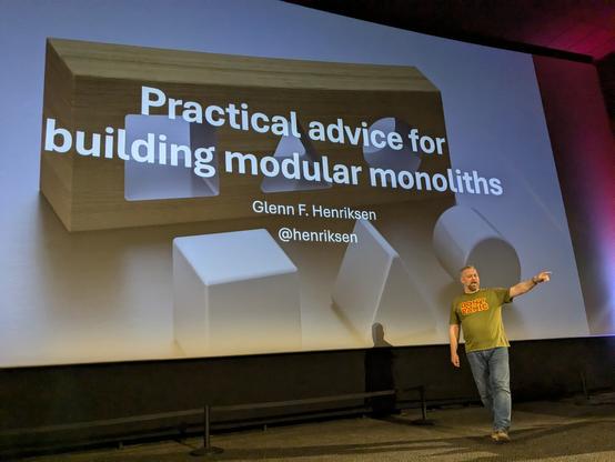 Opening slide for a talk on building modular monoliths