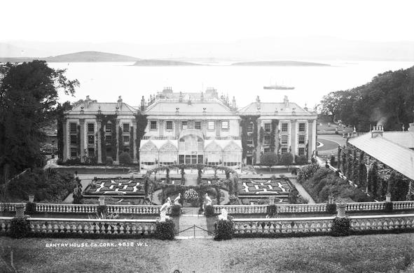 Bantry House in Cork, Ireland. c1895. The National Library of Ireland. No known copyright restrictions.