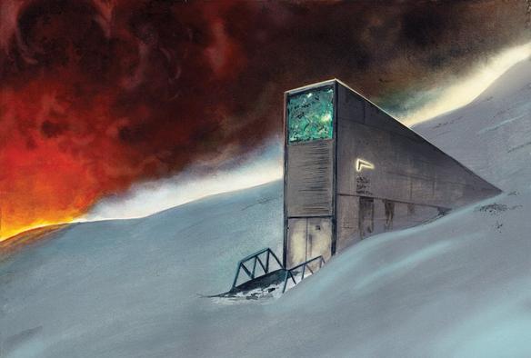 Drawing of the Entrance to The Arctic Seed Vault