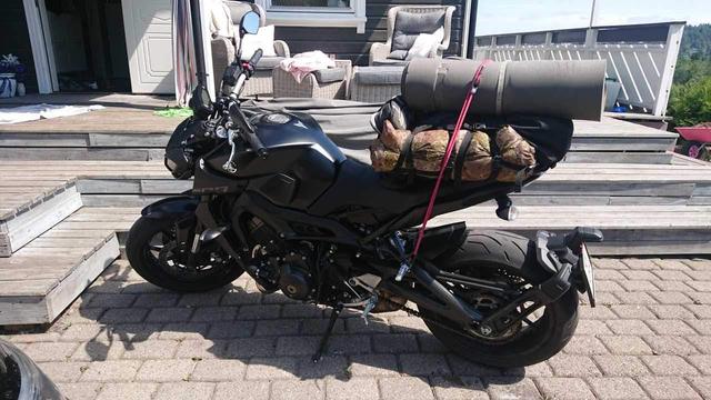 The MT-09 packed and ready for adventure