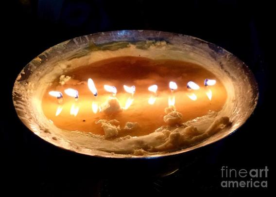 Tibetan Butter Lamp is taken in a Tibetian monastery.