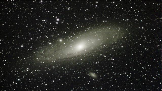Raw stacked picture of Andromeda galaxy from original 250 stacked 15 second exposures