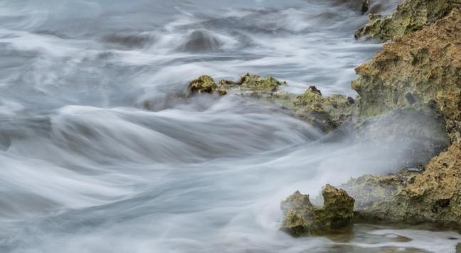 Slowing down the shutter speed makes the sea waves look like something entirely different.