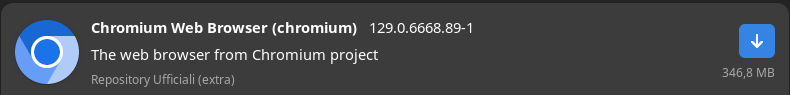 Chromium package with a size of 346Mb