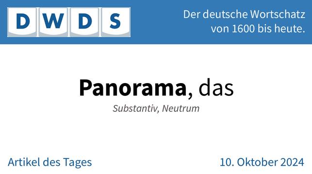 Panorama, das | Substantiv, Neutrum