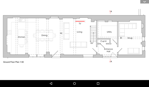 Plan of a rectangular ground floor. Has a utility room but no bike store