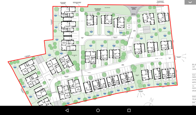 Plan of an estate with an inverted T shape