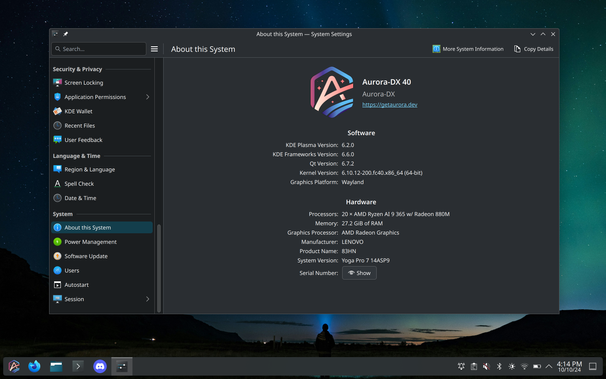 KDE 6.2 in aurora