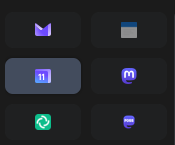 A screenshot of different favicons, the fosstodon is a bit tinier than the main mastodon icon ;-;