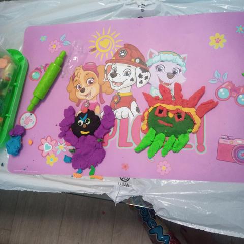 Om Nom and Evil Spider made from modeling clay