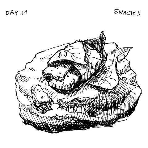 Ink sketch of Lembas bread on a rock
