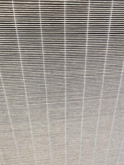 Photo of smart air blast filter, used. slightly gray but not visibly dirty