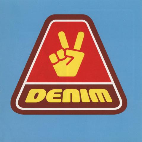 The cover art is the band's logo on a blue background. The logo is sort of a brown triangle with a flattened top, with the inside divided with white borders into two sections. In the top section is a yellow cartoon hand giving the peace sign against a red background. In the bottom section is the band name in the same yellow on a blue background. The album name is not on the cover.