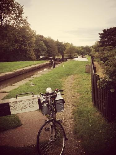 A photo titled "Advancing up Bosley Locks on the ride home", taken near Lock 8 by isla's dog n'bone on Flickr.