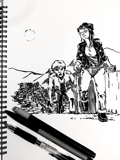 Roaming thru a city, one is eager, the other is not.