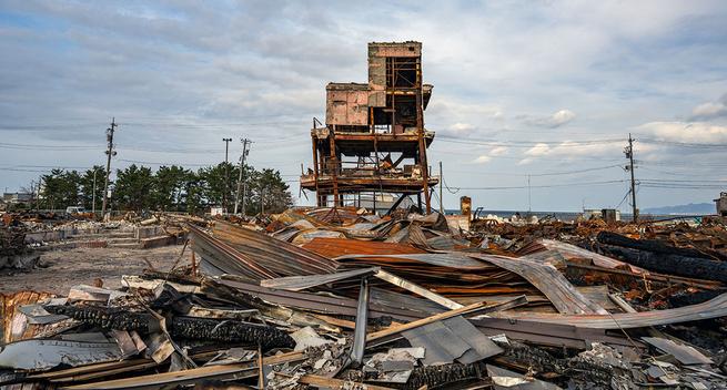 A photo of some of the after-effects of the 2024 earthquake in Noto, Japan.