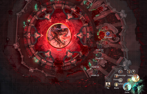 The party meets Vecna the dracolich for the final showdown as he bathes ecstatically in the blood of his victims.