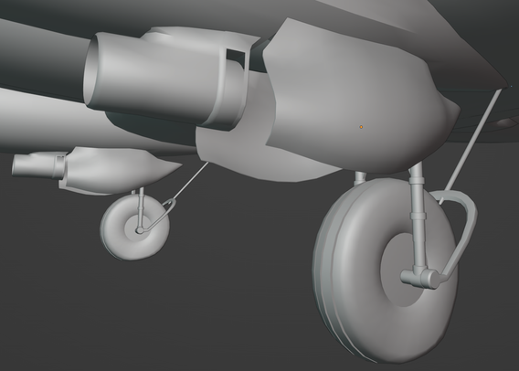 This animated GIF displays dcthreepainter's latest parts addition to his 3D model of a Douglas DC-3 ...one of three variants of landing gear doors.  Artwork and texts Copyright (c) 2017-2024 Robert W. Heyen d/b/a dcthreepainter.  All rights reserved.  Depicted trademarks are the property of their respective owners.