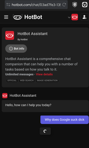HotBot - yes, this search service is still around, and it's virtually useless. Try Bing, lolz.