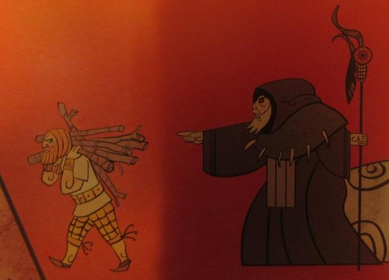 Ogma was forced by Bres to carry firewood, The Old Church Visitor Centre, Carrownamaddy, photocredit 1. Neu-Kelte.JPG