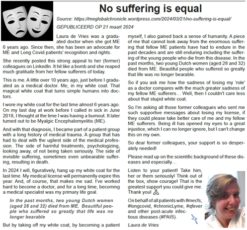 Screenshot of article at link with photo of Laura