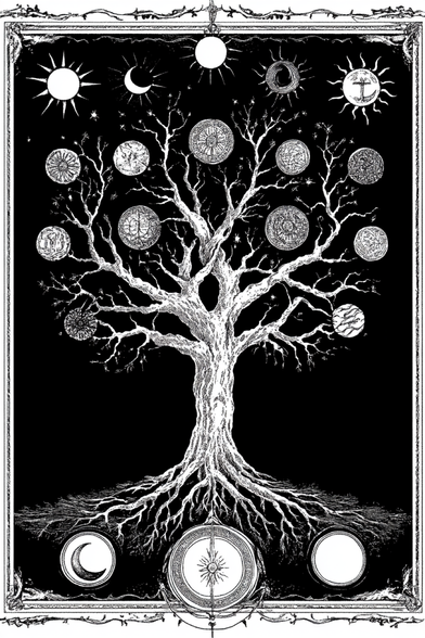 Hermetic Library Eight of Disks Thoth Tarot Deck Midjourney 2