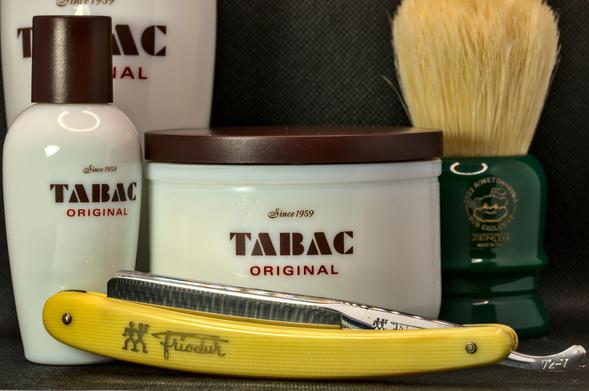 A Stank Tank with matching brand and big gulp splash, a big Moar Boar brush, and a gorgeous chonky Friodur 72-V heavy wedge