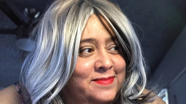 Picture of me wearing a silver white wig!  Looking fabulous!