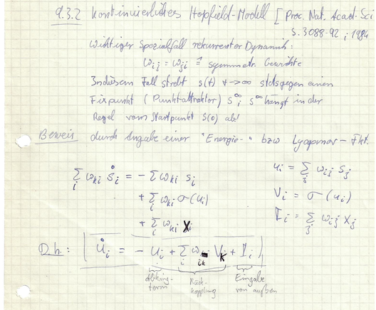 Handwritten Lecture Notes about the Hopfield model