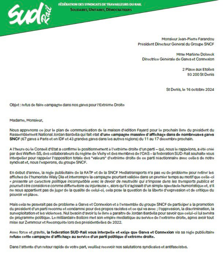 Le communiqué de Sud-Rail : https://x.com/Fede_SUD_Rail/status/1846589310780256421/photo/1