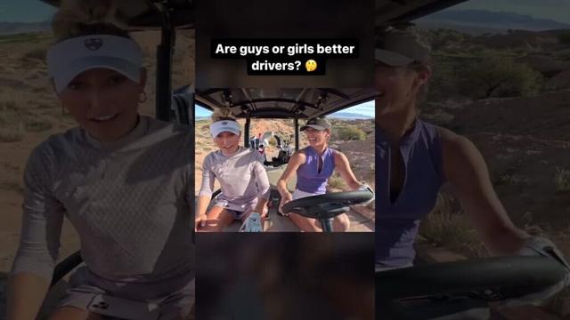 Who’s the better drivers ? We think girls ;) #theartofsimplegolf #golfswing #golf #golfgirls