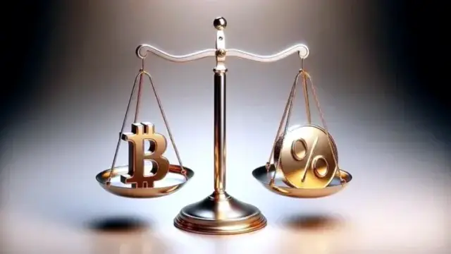 bilancia con i bitcoin