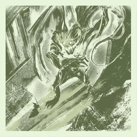 From the shadows, the winged terror emerges, Balrog with its eyes glowing, with malevolence, claws and whip ready to strike