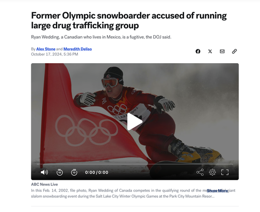 Former Olympic snowboarder Ryan Wedding accused of running large drug trafficking group
