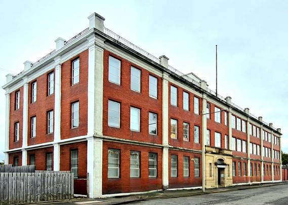 A 1914 brick and concrete industrial building.
