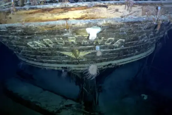 il relitto endurance sotto l'oceano