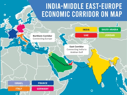 Inde - UAE - Arabie Saoudite - Jordanie - Israel - Grèce - Italie - France - Allemagne : India-Middle East-Europe Economic Corridor IMEC, mené par les états unis.
https://fr.wikipedia.org/wiki/Corridor_%C3%A9conomique_Inde-Moyen-Orient-Europe

"Joe Biden a déclaré «L’une des raisons pour lesquelles le Hamas a agi de la sorte est qu’il savait que j’étais sur le point de m’asseoir avec les Saoudiens», ajoutant : «Les Saoudiens voulaient reconnaître Israël.»" [pour le projet IMEC]
https://elwatan-dz.com/massacres-de-civils-a-ghaza-corridor-imec-et-energie-les-enjeux-economiques-dun-conflit-1