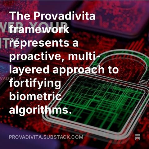 With the Provadivita framework in our toolkit, we take a significant step toward fortifying the future of biometric security. Learn more at https://provadivita.com/provadivita-biometric-algorithmic-defenses-to-algorithmic-attacks/ #Biometrics #biometricsecurity #biometricauthentication