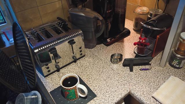 #CaptainRedBeanBear is #MakingCoffee...