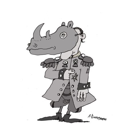 Napoleon with rhino mask