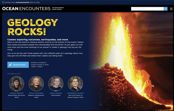 screen shot - Geology Rocks webinar registration