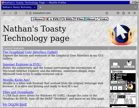Screenshot of the website under toastytech.com